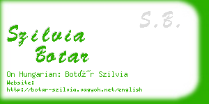 szilvia botar business card